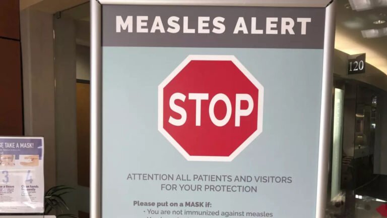 measles alert sign