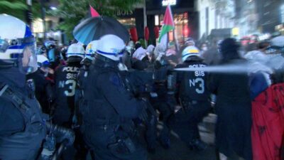 اعتقالات وغاز مسيل للدموع بين شرطة مونتريال والمتظاهرين المؤيدين لفلسطين