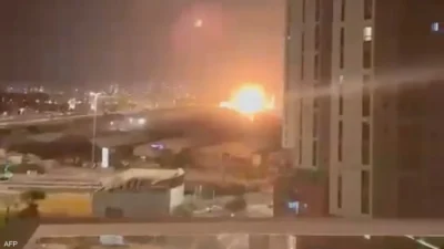 فيديو – انفجار صاروخ إيراني بالقرب من مقر الموساد