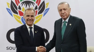 كارني يبحث مع أردوغان تعزيز العلاقات الكندية التركية