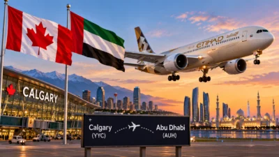 إطلاق أول خط طيران مباشر بين كالغاري وأبوظبي.. كندا والإمارات تعززان شراكتهما